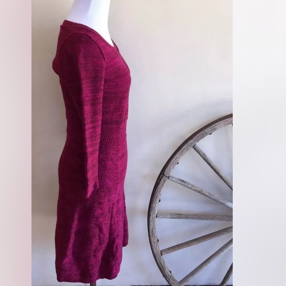 ANTHROPOLOGIE SPARROW Magenta Lambswool Cotton Soft Warm Knit Sweater Dress Nice - Picture 4 of 10